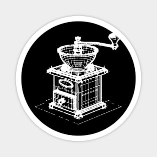 vintage coffee grinder 3d wireframes design Magnet